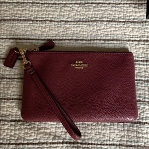 Coach Burgandy Wristlet